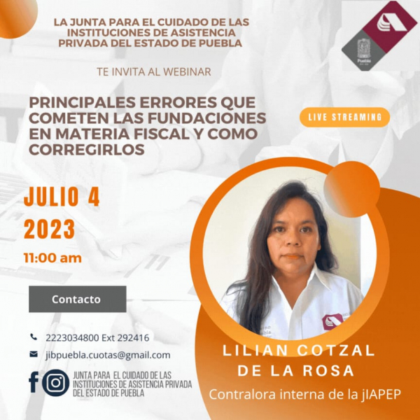 Webinar PRINCIPALES ERRORES QUE COMETEN LAS FUNDACIONES EN MATERIA FISCAL Y COMO CORREGIRLOS